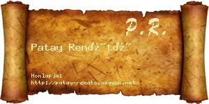 Patay Renátó névjegykártya